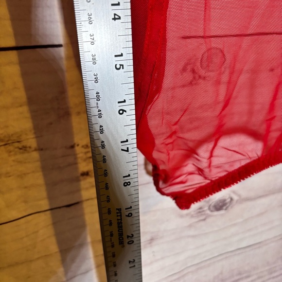 Vintage Bustier Wired Corset Elegant Red and Black Lace Structured Top 40DD - Picture 3 of 6